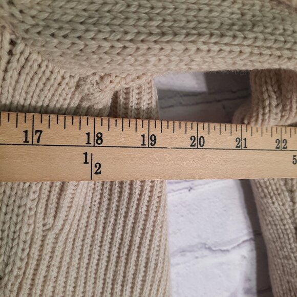 Vince Natural Ribbed Yak Wool Draped Cardigan - Picture 10 of 11